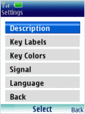 settings menu