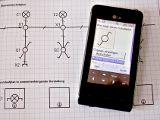 installation plan and mobile phone with symbol of