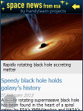 screenshot from spacenews displaying a stroy abput black holes