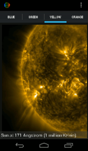 Solar Explorer with detail of sun in yellow
